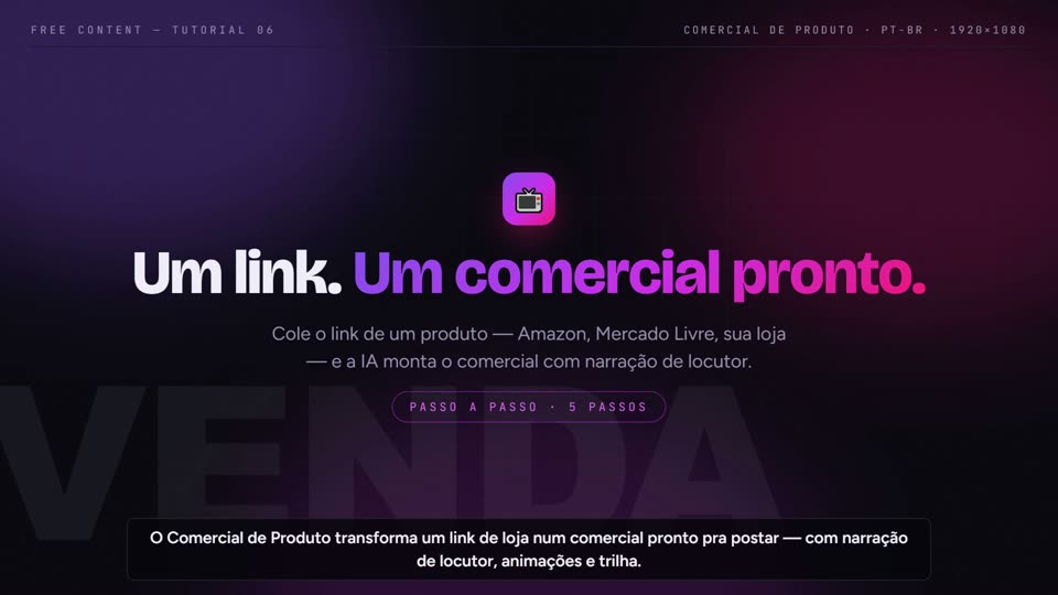Comercial de Produto no Free Content